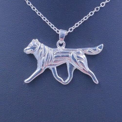 New Cute Husky Necklace Dog Animal Pendant Gold Silver Plated Jewelry For Women Male Female Girls Ladies AKC N004