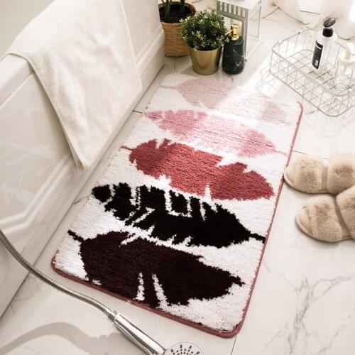 Simple Nordic bedroom bathroom absorbent non-slip floor mat with white background,bathroom mat,bath rug,bathroom decoration