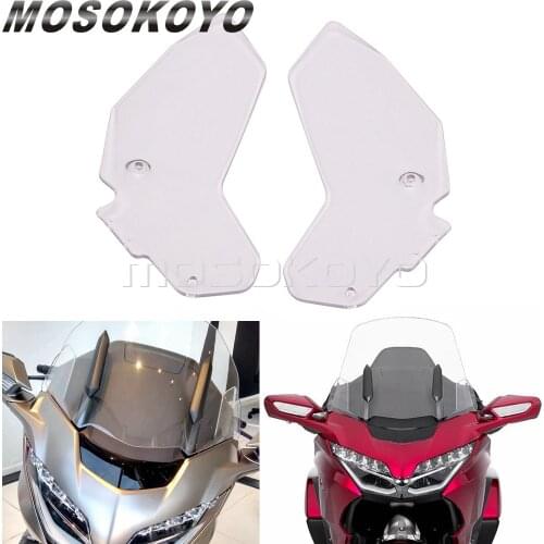 Transparent Clear Motorcycle Windshield Windscreen Side Panels Wind Deflectors For 2018 Honda GL1800 Gold Wing 2019 2020 2021