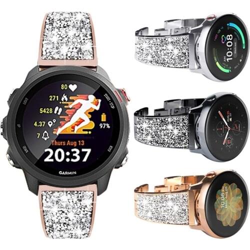 20mm 22mm Diamond Strap For Garmin Venu 2 GarminMove 3 GarminActive S Vivoactive 4 Band Bracelet Womens jewelry Wrist Watchband