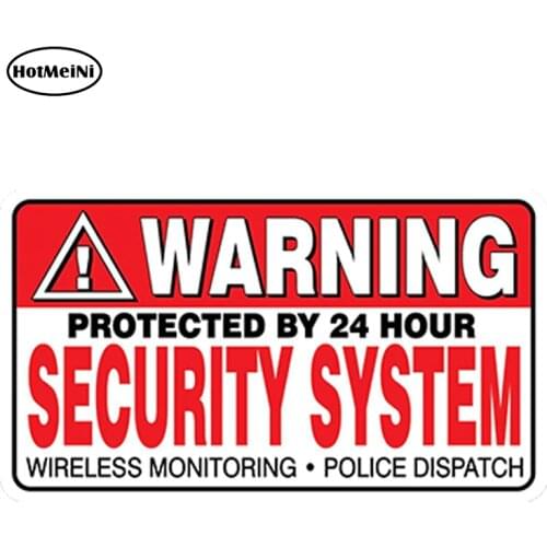 HotMeiNi 13cm x 8cm Car Styling WARNING Security System Stickers Home Alarm Decal Vinyl Window Bumper Waterproof Car Sticker