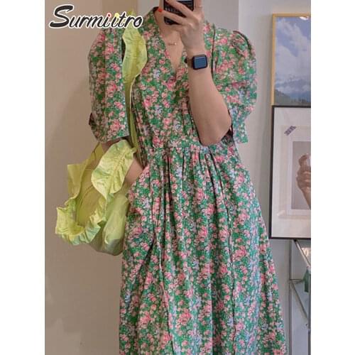SURMIITRO Green Summer Dresses