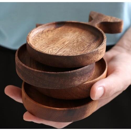 Natural Life Wood Snack Plate Kids Gift Seasoning Sauce Dish Acacia Wooden Fish Shape Dipping Dish Gravy Boats Cartoon Hand-made