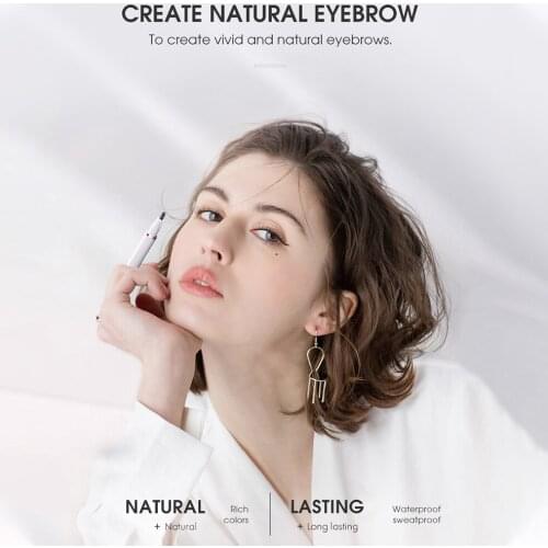 Eyebrow Pen Waterproof Long Lasting Fork Tip Eyebrow Pencil Gray, Light Brown, Dark Brown Eyebrow Makeup