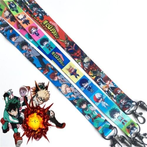 Japan Anime My Hero Academia Key Chains Neck Strap Lanyards for keys Mobile Phone Straps Rope ID Card Pass Gym Hang Rope Lariat