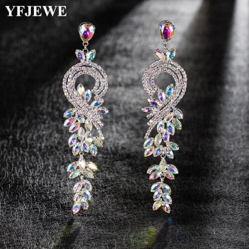 YFJEWE 2018 Latest Chic Multicolor Crystal Dangle Earrings Party Drop Earrings for Women Fashion Jewelry E522