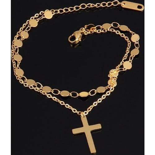 Punk Stainless Steel Bracelet For Women Charm Bracelet Multilayer Bracelet Coin Pendant Bracelet Double Layer Chain Bracelets