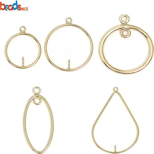Beadsnice Gold Filled Hoop Chandelier Earring Component Jewelry Supplies Teardrop Half Hammered Shape 39839