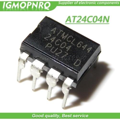 10PCS AT24C04N 24C04N 24C04 AT24N04 DIP-8 EEPROM (512x8) 4K 1.8-5.5 new original