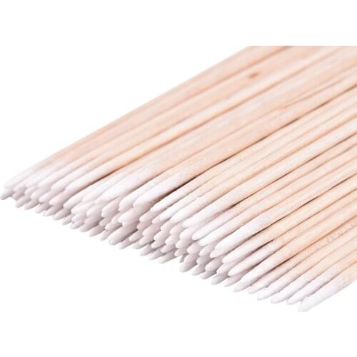 100 Pcs Tattooing Eyebrow Long Wood Cotton Swab Eyelash Extension Tools Mist Ear Care Cleaning Cosmetic Cotton Swab 10cm