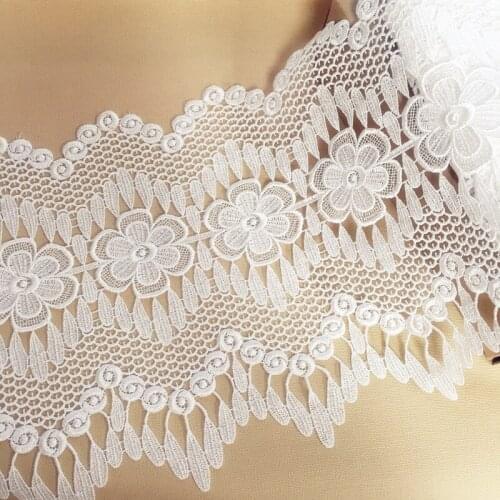 2yards/ Lot 27cm Wide Water Soluble Lace Fabric Lace Wedding Dress Accessories Lace Trim White Color