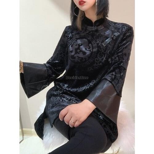 2021 chinese clothing women qipao blouse tangzhuang ancient cheongsam tops oriental hanfu cheongsam blouse elegant tang blouse
