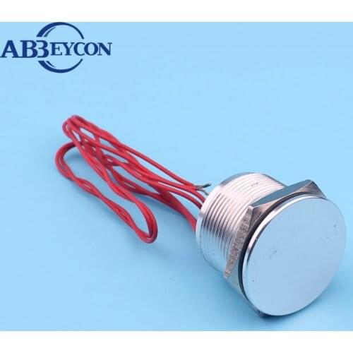 25mm Momentary Natural Anodized IP68 SPST Normally Open Waterproof Flat Head Aluminium Touch Car Bike Wired Piezo Switch