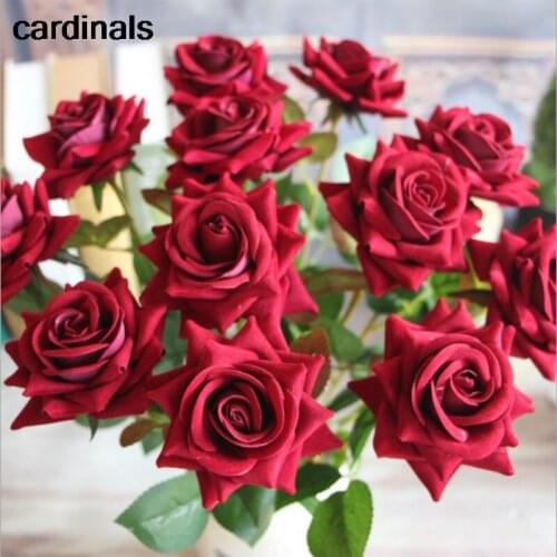 8pcs Single Flannel Angle Artificial Silk Large Flowers Rose Decoration Wedding Living Room Home DIY Decoration Fake Flowers