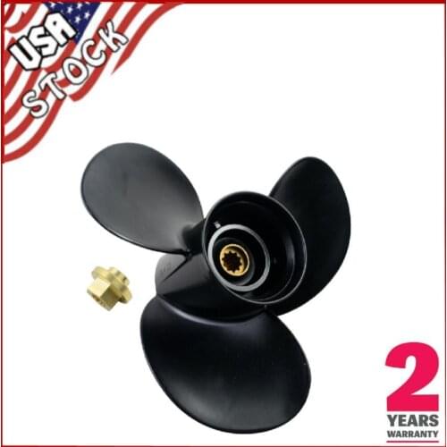 AP03 10 3/8 x 13 (10 Spline Tooth) 48-19640A40 Upgrade Aluminum Outboard Propeller fit For Mercury Engines 9.9/15/18/20/25HP, RH