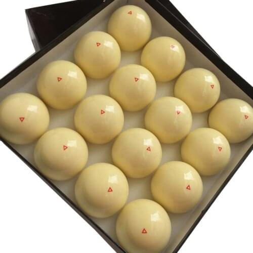 Xmlivet Single 1pc Billiards Pool White Balls Yellow with red triangle Resin 52.5mm/57.25mm Nine-ball White balls