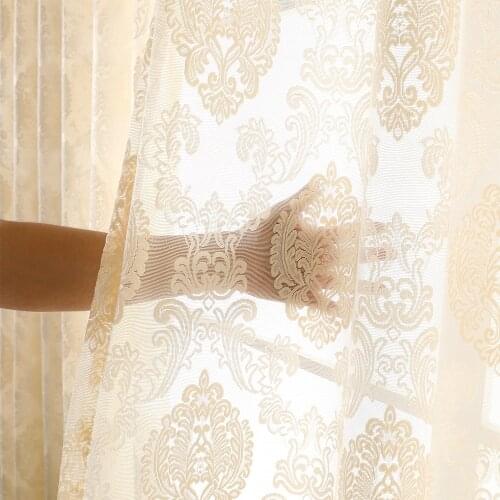 CDIY Europe Embroidered Lace Princess Sheers Curtains for Living Room Window Treatments Luxury Tulle Bedroom Screen Drapes