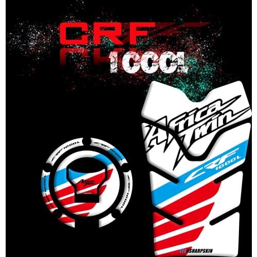 Motorcycle Fuel Tank Cover 3D Fish Bone Anti-scratch Combination Sticker Waterproof Decal Accessories For HONDA CRF1000L