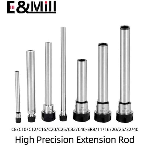 High Precision 0.003 C10 C12 C16 C20 C25 C32 C40 ER8 ER11 ER16 ER20 ER25 ER32 Extension Rod Deep Hole Machining CNC Tool Holder