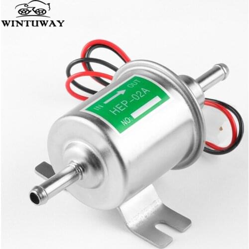 WINTUWAY New 12V Electric Fuel Pump Low Pressure Bolt Fixing Wire Diesel Petrol HEP-02A For Motorcycle Car ATV