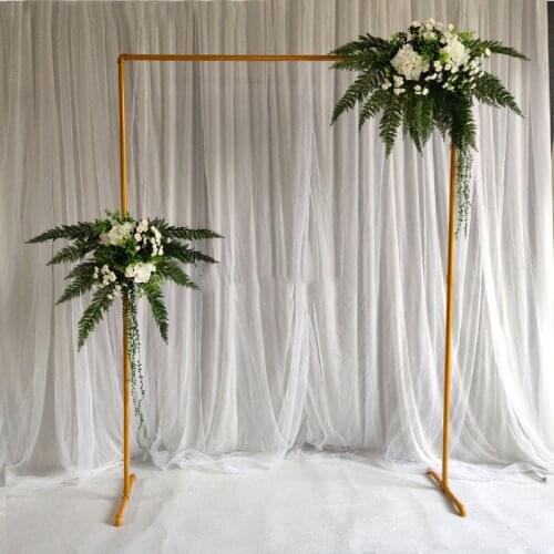 Wedding Stage Background Frame Wrought Iron Decorative Flower Stand Custom Gold Wedding Square Arch Shelf birthday decoration