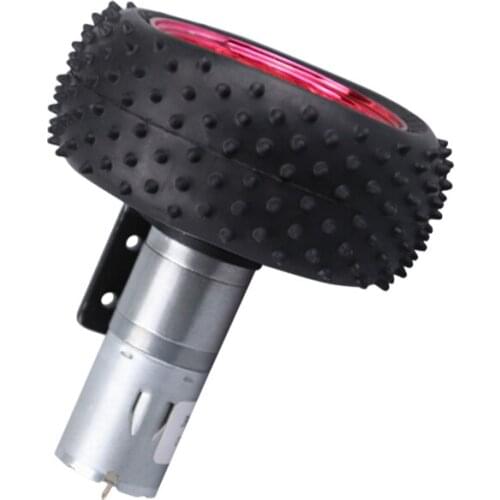 DC 6V 12V 24V Gear Motors Intelligent Car Wheels Dia 65mm/85mm/130mm Tire Electric Motor 12 Volt V Speed Reducer Moter Jga25-370