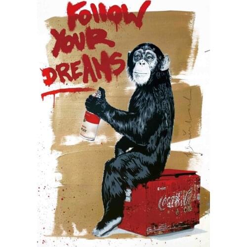 Lot style Choose Monkey Art Not War Bar Art print Silk poster Home Wall Decor