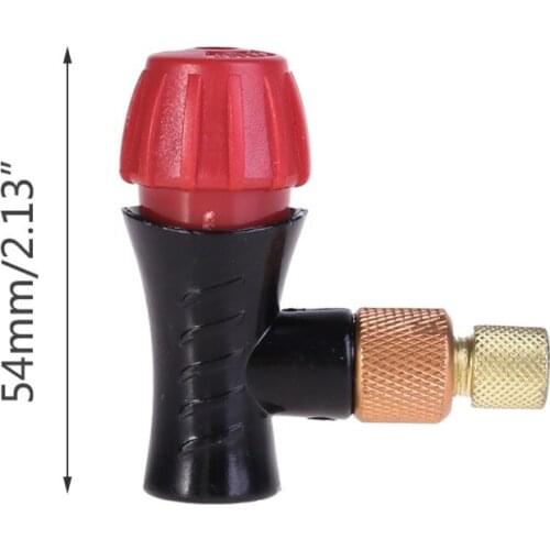 Bike Inflator Portable Valve Head Compatible Bicycle Tire Pump Road MTB Fit Any Threaded Cartridges