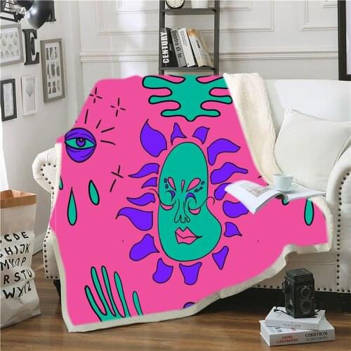Abstract Series Sherpa Blanket 3D Print Colorful Throw Blanket For Bedroom Weighted Blanket For Kids Adults Fleece Blanket