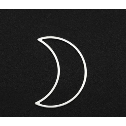 20Pcs / Lot Stainless Steel Hollow Moon Connector Charm Pendant For Making Bracelet Necklace