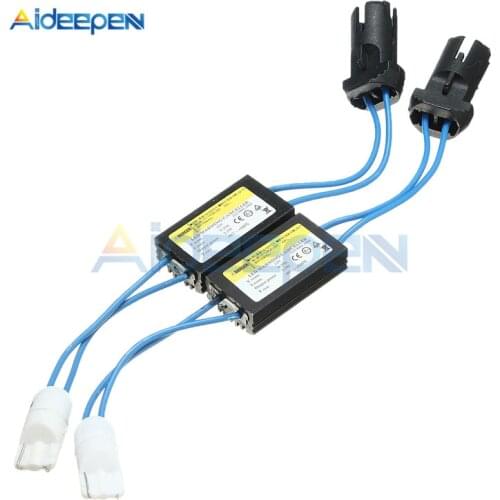 2Pcs DC 12V LED Warning Canceller Decoder 501 T10 W5W Car Lights NO Canbus OCB Error Load Resistor No Wiring Modifications Neede