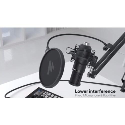 Professional XLR-XLR Microphone Kit with Microphone Stand for Broadcasting Condenser Microphone