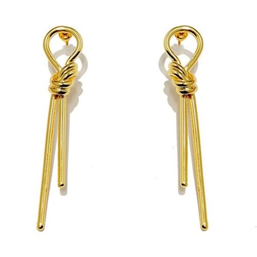 Simple knotted Long pendant Earrings for Women Ins Hot fashion Earring Jewelry for office lady