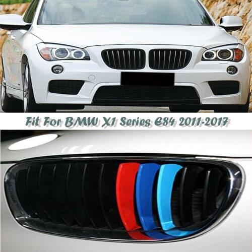 1SET Gloss/Matte Black Front Bumper Racing Grills Kidney Grilles For BMW X1 E84 2010-2015 M Power Performance Accessories