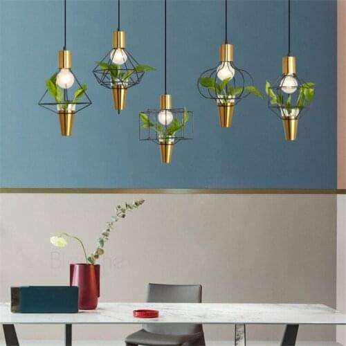 Modern Pendant Lights Sky Garden Led Hanging Lamps Flower Pot Metal Luminaire Lights Kitchen Restaurant Indoor Decor Led Fixture