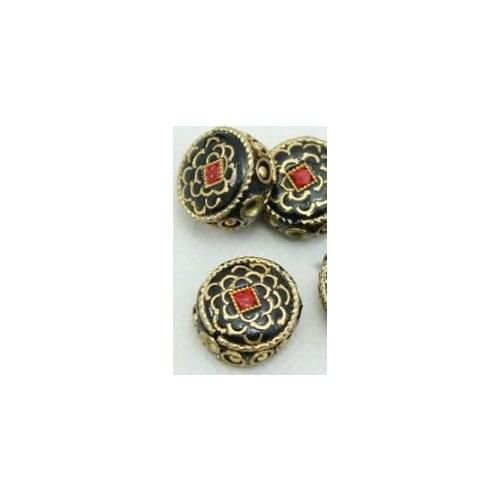 5pcs/lot Tibetan Silver Nepal color beads copper beads for bracelet Decorative Metal DIY Jewelry Alloy accessories fg4s