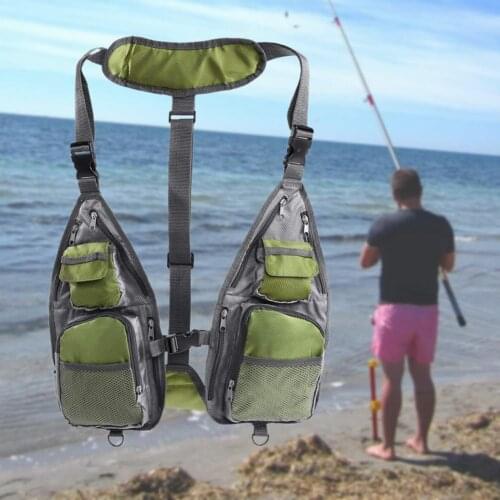 Ultra Lightweight Fly Fishing Vest for Men and Women Portable Chest Pack One Size Fishing Jacket Outdoor Fishing Mesh Equipment