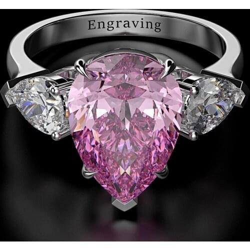 Vintage 100% Solid Sterling Silver Pyriform Citrine Aquamarine Created Moissanite Gemstone Rings for Women Luxury Fine Jewelry