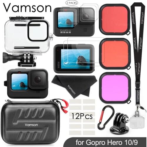 Vamson Waterproof Housing Case for GoPro Hero 9 Black Diving Protective Underwater Dive Cover for Go Pro 9 Accessories VP660