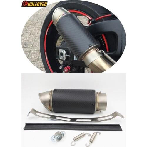 Inlet 51mm 54mm 57mm 61mm 63mm 65mm Customized Motorcycle Exhaust Muffler Carbon Fiber Motorbike Exhaust Pipe with DB Killer