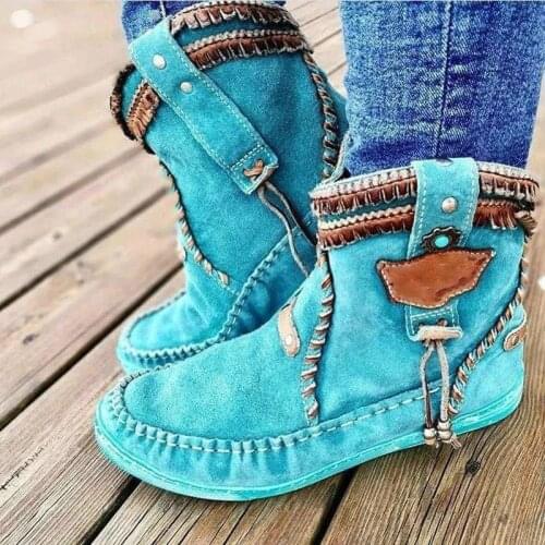 Women flats ankle boots gladiator vintage bohemia booties plus size matin slip on shoes zapatos de hombres personlizar D1891