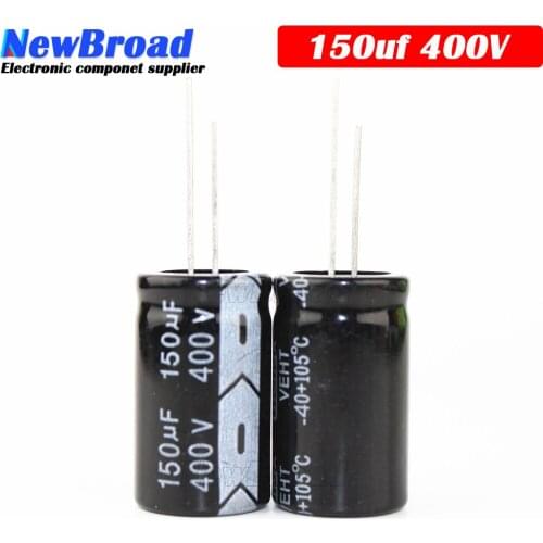 10PCS Original aluminum electrolytic capacitor 400V 150UF plug-in multi specification 150UF 400V 18*30 18*35MM Black-white