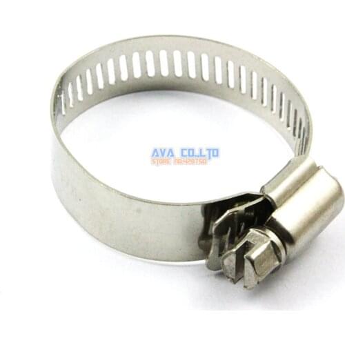 10 Pieces 21-44mm Stainless Steel Hose Clamp Worm Gear Hose Pipe Fitting Clamp