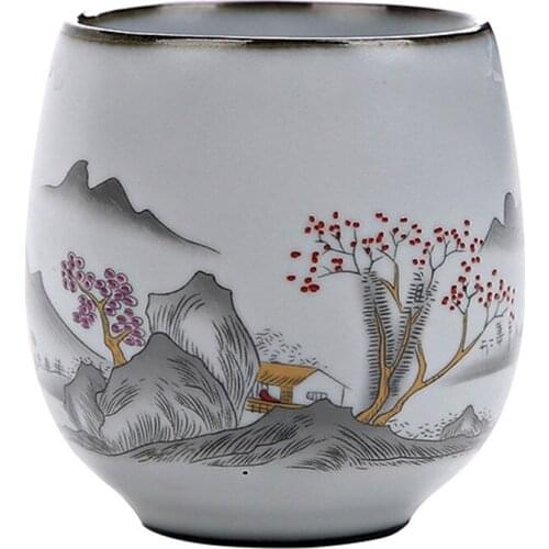 100ml Your Kiln Ceramic Retro Tea Cup High Quality Porcelain Teacup Handpainted Tea Bowl Ceremony Accessories Home Decor