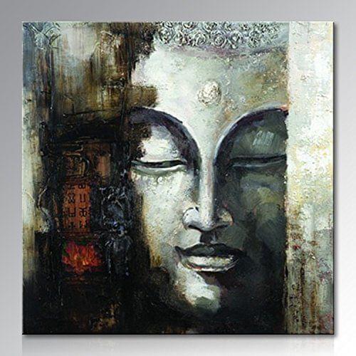 100%Handmade Zen Buddhism Canvas Art Hand Painted Buddha Wall Hanging Abstract Oil Painting
