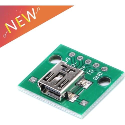 2/5/10/20Pcs Mini USB to DIP 2.54mm Adapter Connector Module Board Panel Female 5-Pin Pinboard 2.54mm Mini USB PCB Type Parts
