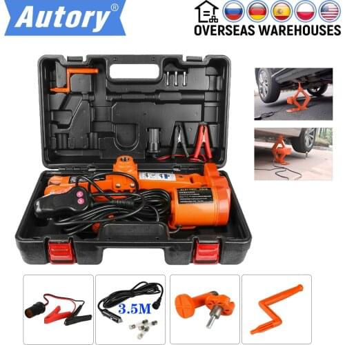 Car Scissor Jack 3 Ton 6600lb DC 12v Lift Floor Electric Screw Jacks Repair Tool Tire Change Lifting Auto Emergency Roadside