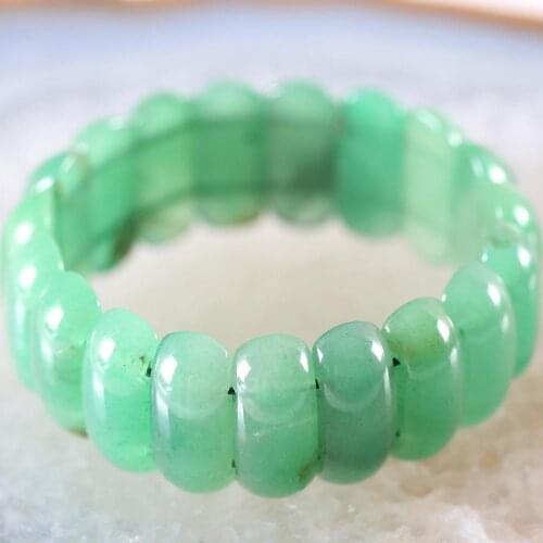 Bracelet For Women Men Natural Stone Beads Bangle Green Aventurine Stretch Jewelry Gift 8" 1Pcs H011