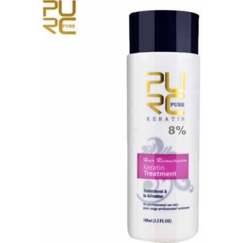 PURC 100ml 8% Formaldehyde Brazilian Keratin Hair Treatment Make Hair Straightening Smoothing Repair Damaged Hair Care Products