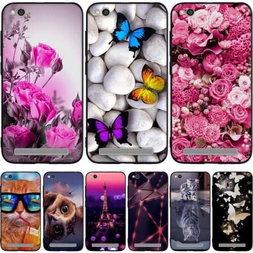 For Xiaomi Redmi 5A Cover Soft TPU Silicone Capa For Xiaomi Redmi 5A Case Flowers Patterned Funda For Xiaomi Redmi 5A Shell Bag